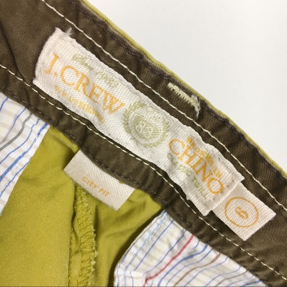 J. Crew Green City Fit Broken-In Chino Shorts Sz 6 - Picture 8 of 9